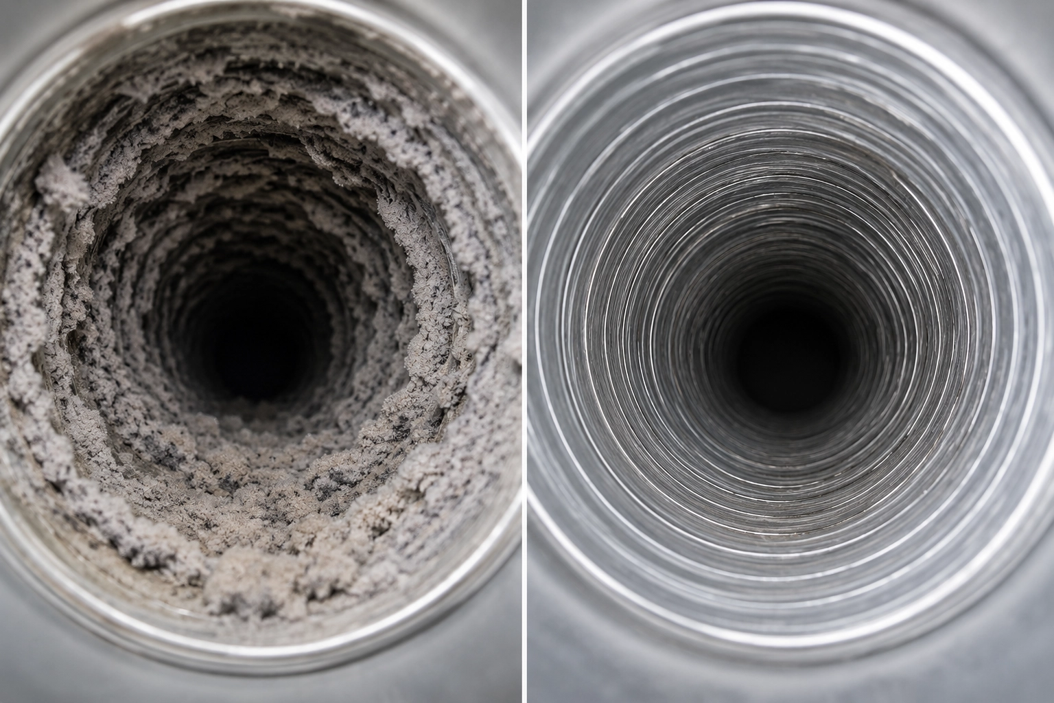 Before and After Dryer Vent Cleaning